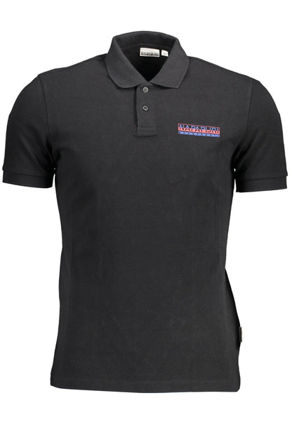 Black Cotton Polo Shirt