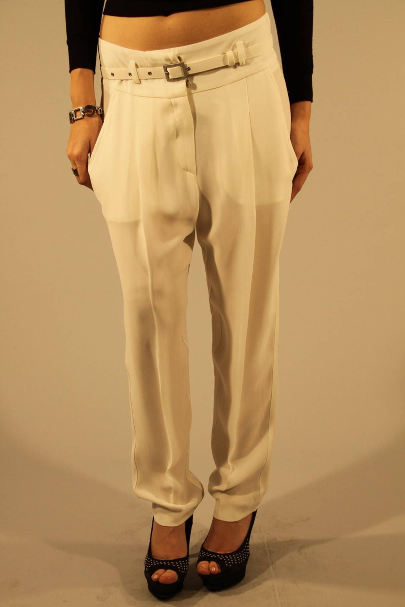 White Viscose Jeans & Pant