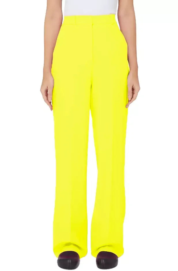 Yellow Polyester Jeans & Pant
