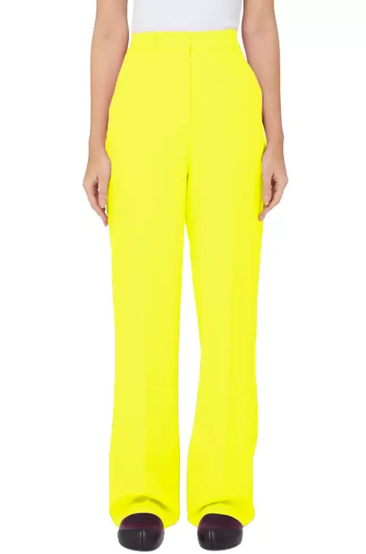 Yellow Polyester Jeans & Pant