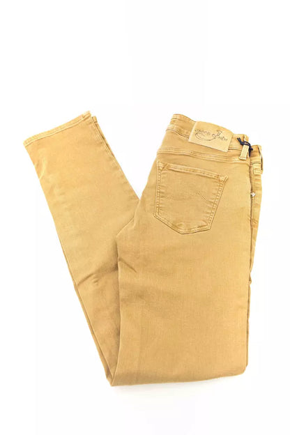 Beige Cotton Jeans & Pant