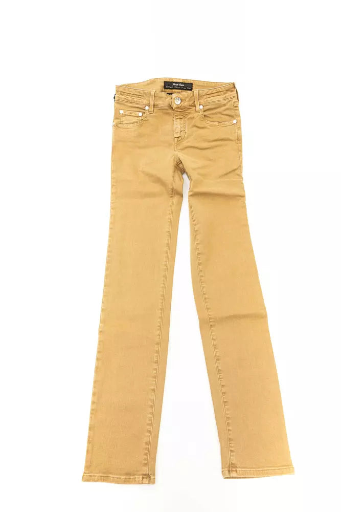 Beige Cotton Jeans & Pant