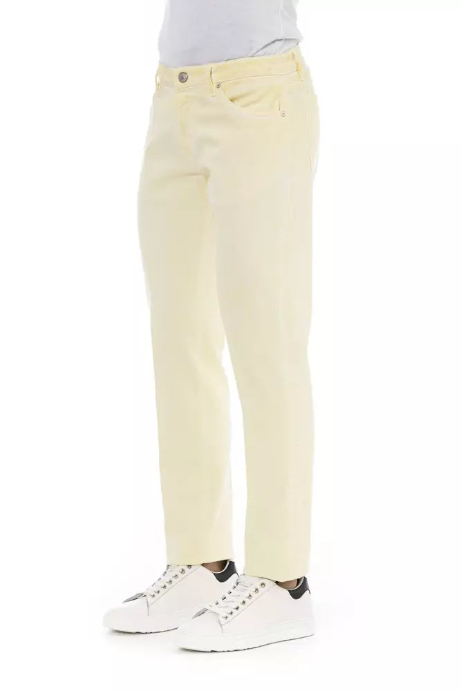 Beige Cotton Jeans & Pant