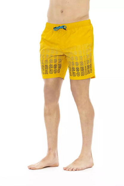 Yellow Polyester Swimwear