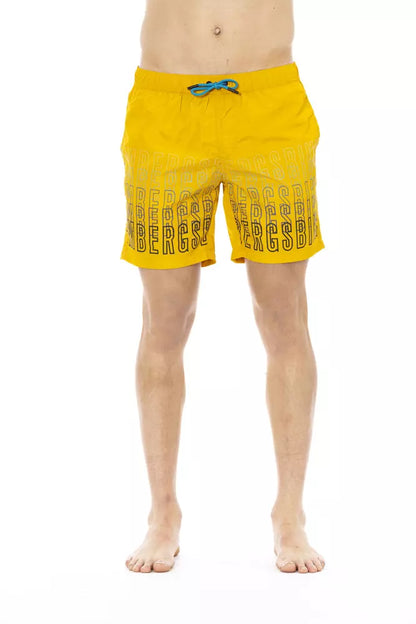 Yellow Polyester Swimwear