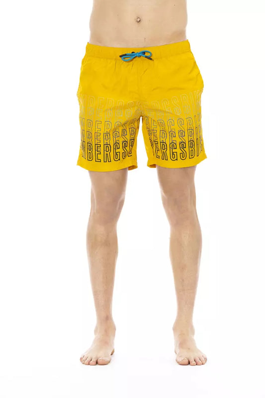 Yellow Polyester Swimwear