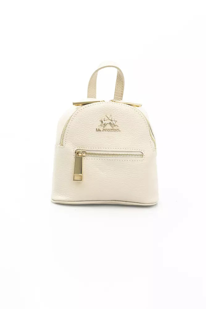Beige Calfskin Messenger Bag