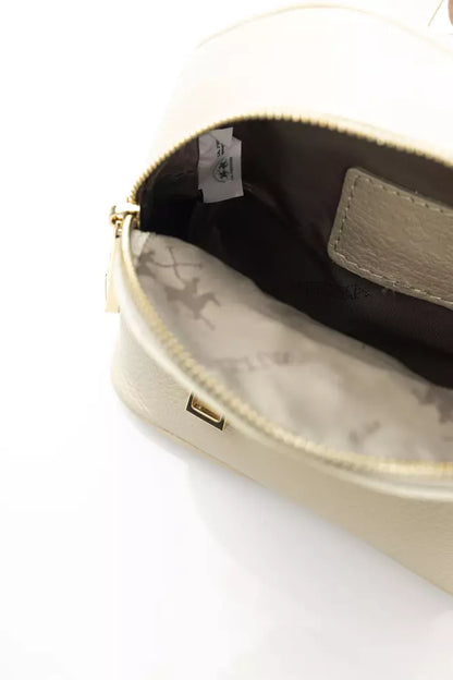 Beige Calfskin Messenger Bag