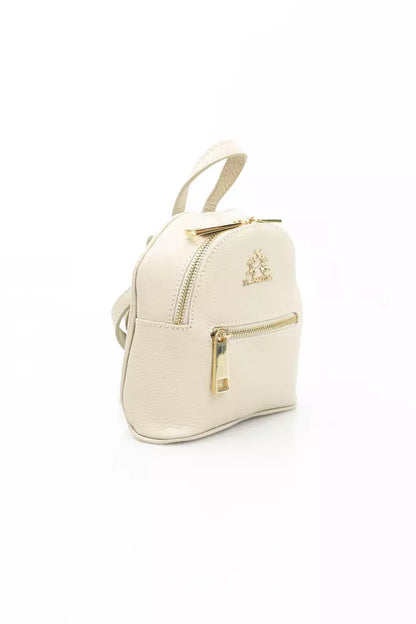 Beige Calfskin Messenger Bag