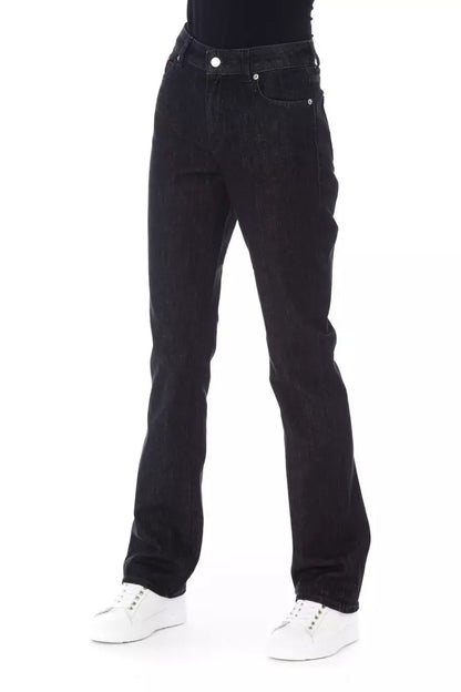 Black Cotton Jeans & Pant