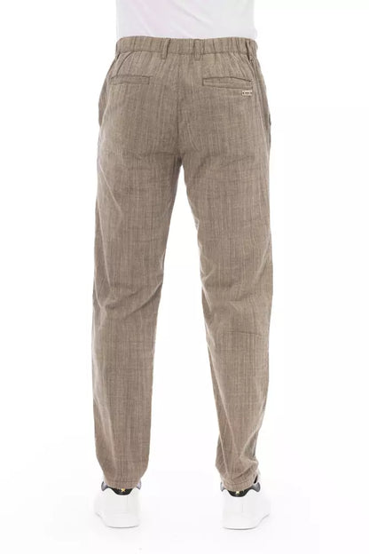Beige Cotton Jeans & Pant