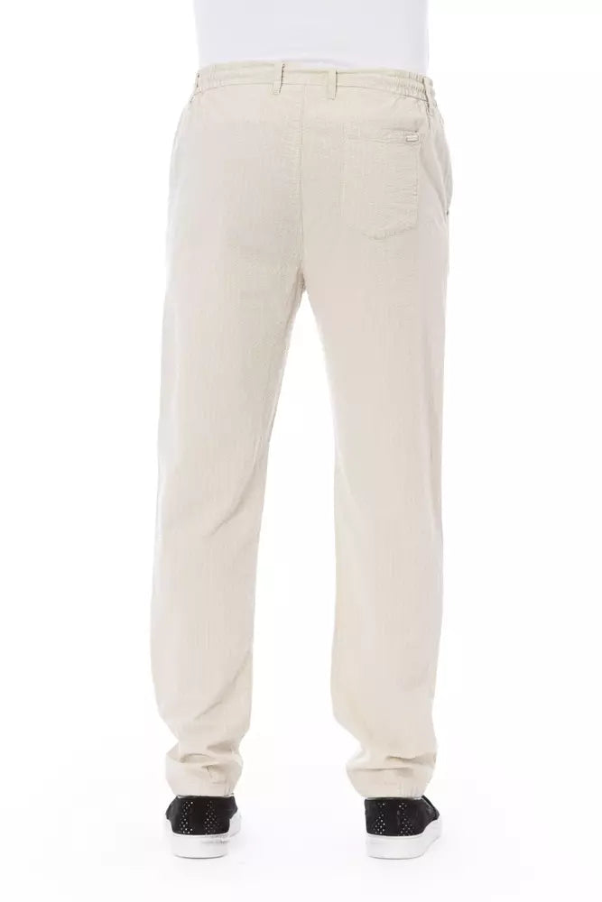 Beige Cotton Jeans & Pant