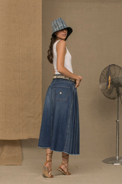 Blue Cotton Skirt