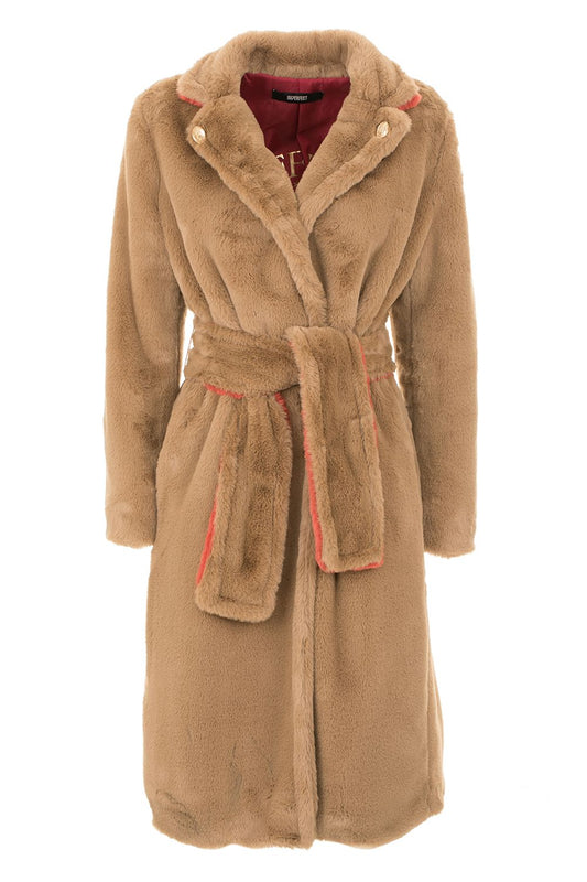 Beige Polyester Jackets & Coat