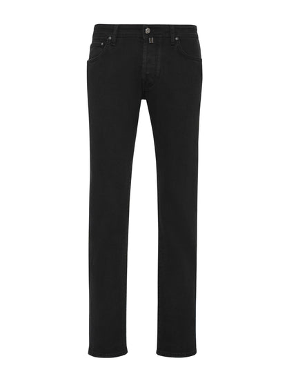 Black Cotton Jeans & Pant