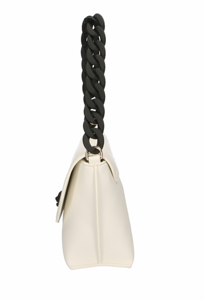 White Polyurethane Crossbody Bag