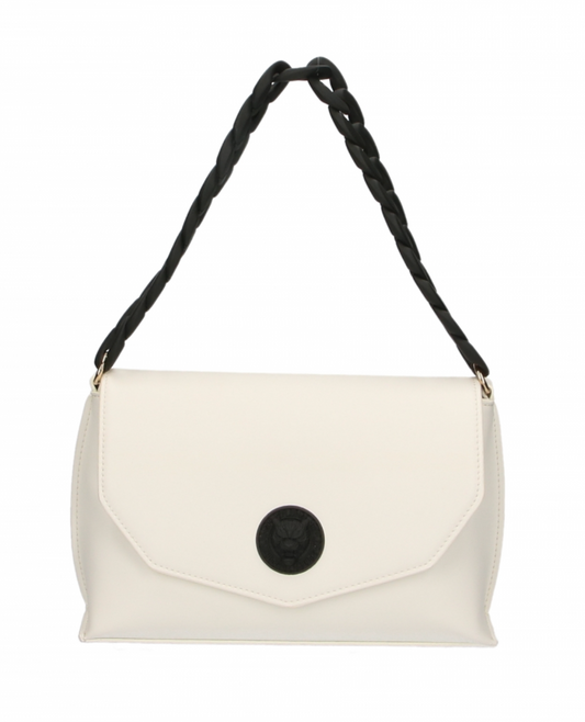 White Polyurethane Crossbody Bag
