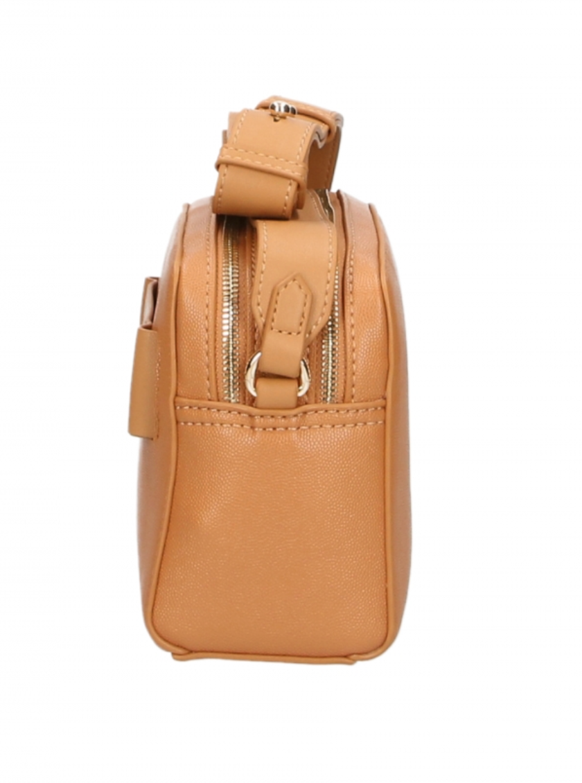 Beige Polyurethane Crossbody Bag