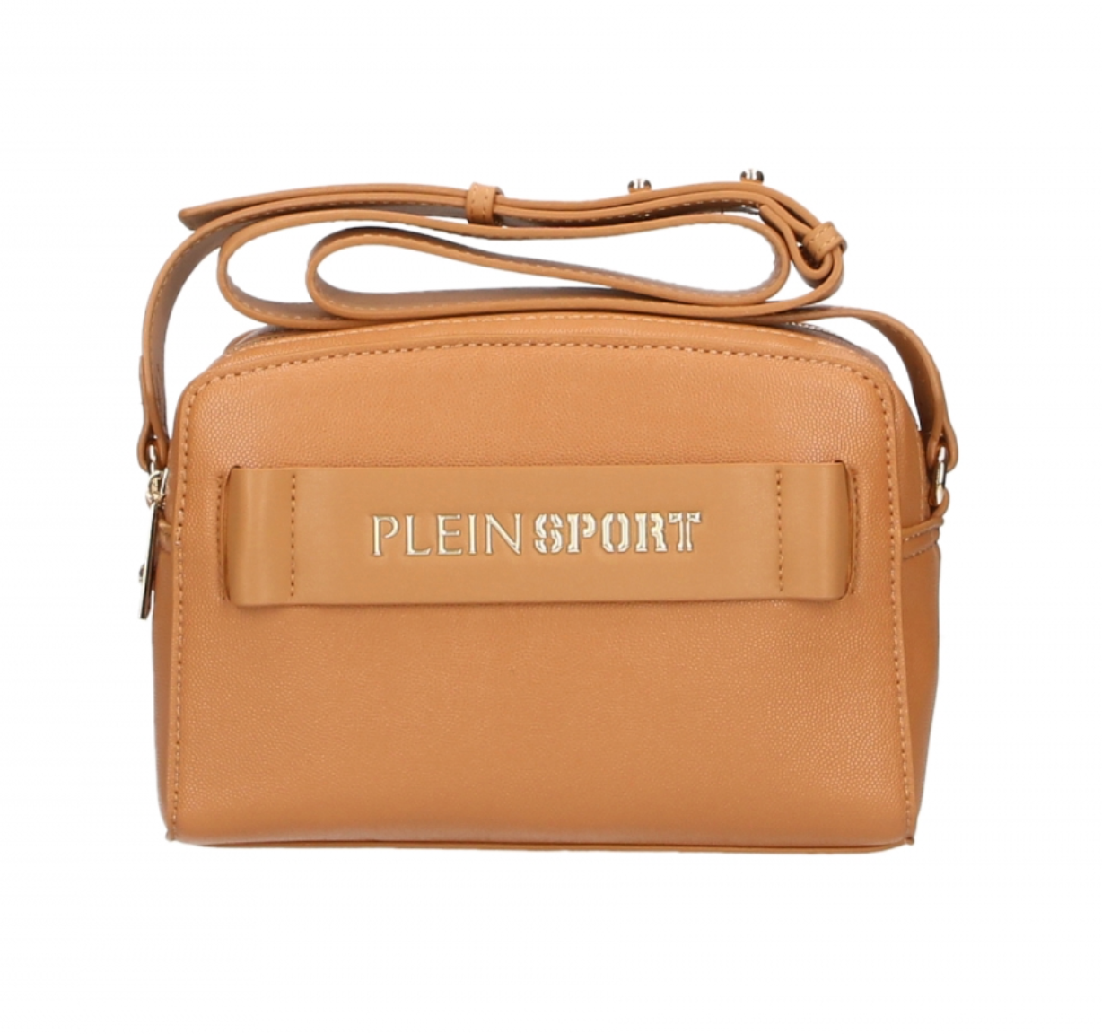 Beige Polyurethane Crossbody Bag