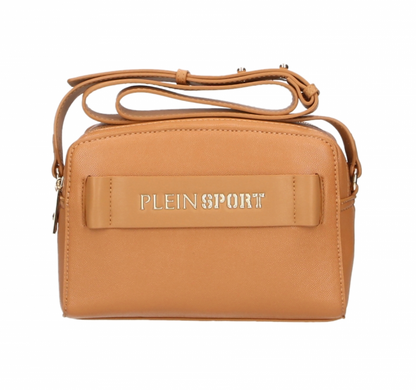 Beige Polyurethane Crossbody Bag
