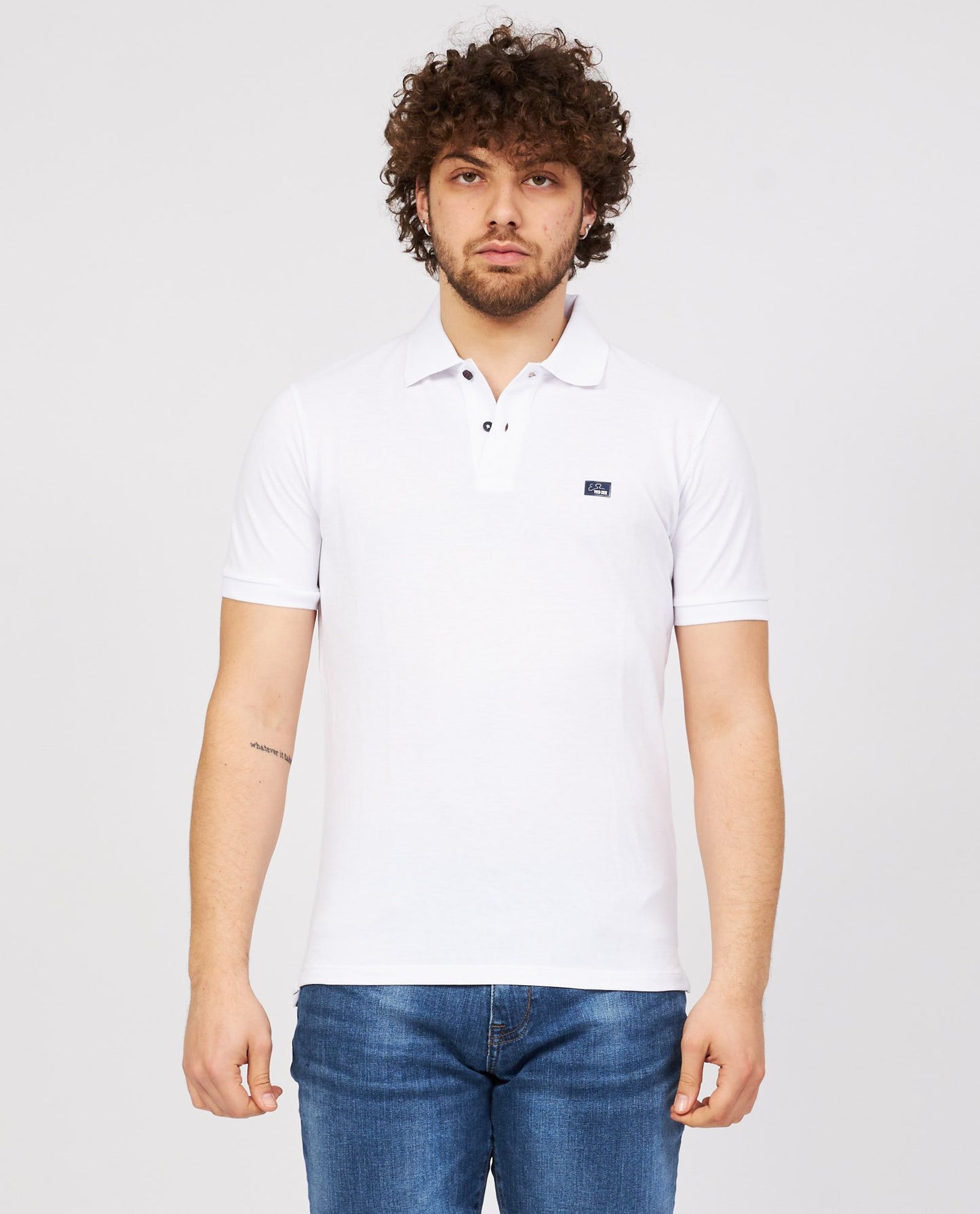 White Cotton Polo Shirt
