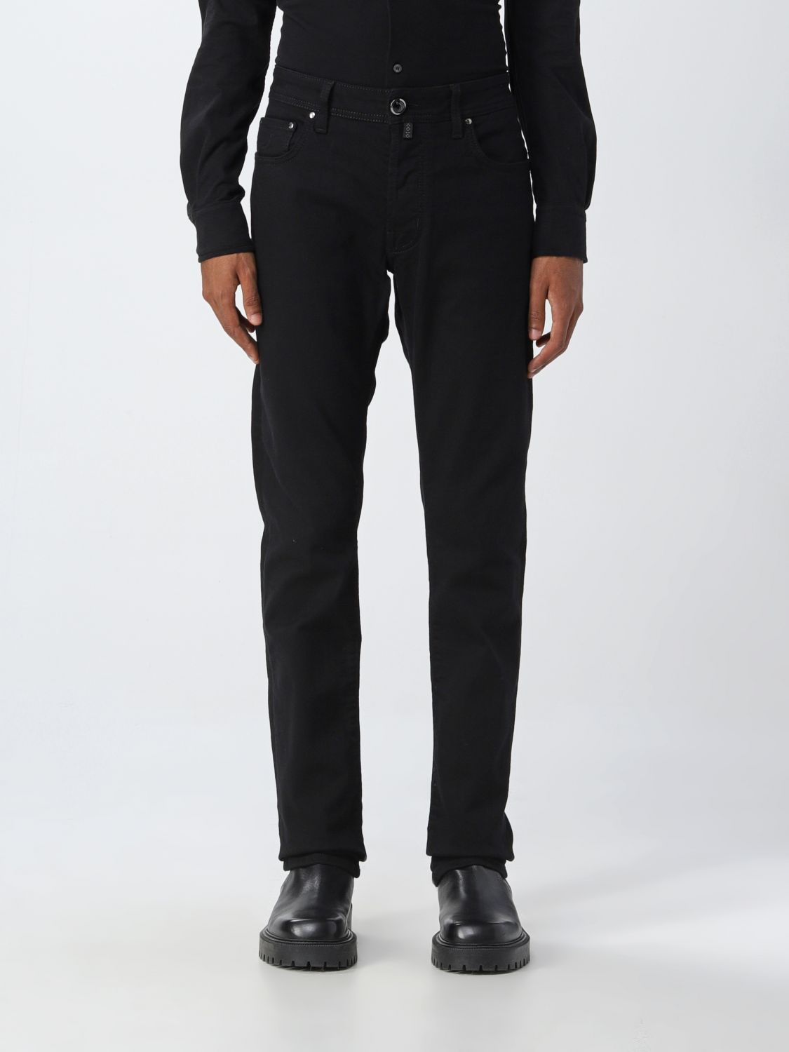 Black Cotton Jeans & Pant