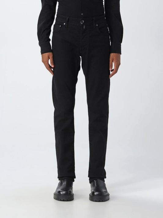 Black Cotton Jeans & Pant