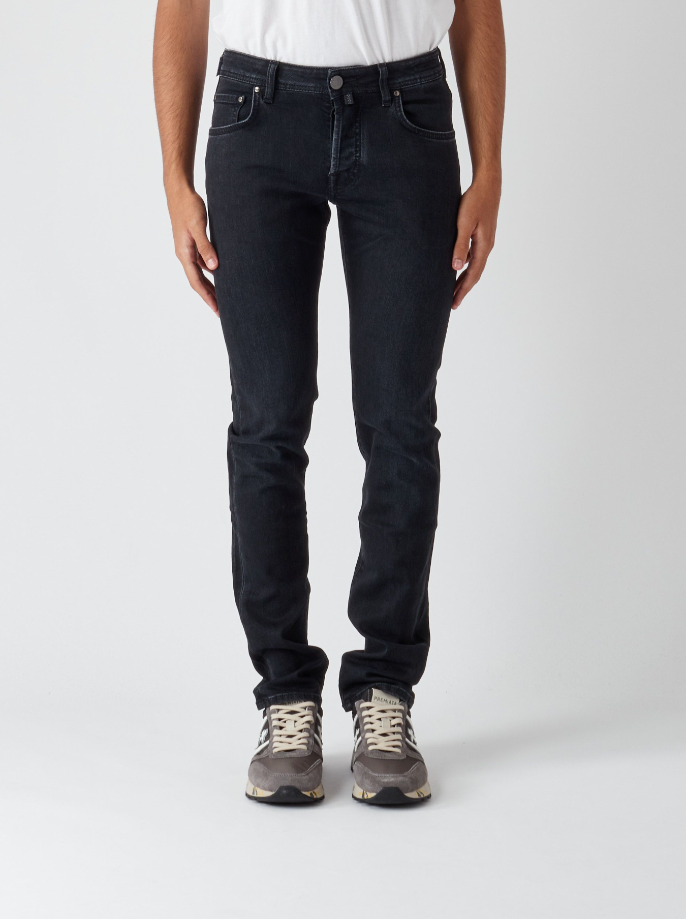 Black Cotton Jeans & Pant