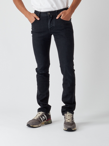 Black Cotton Jeans & Pant