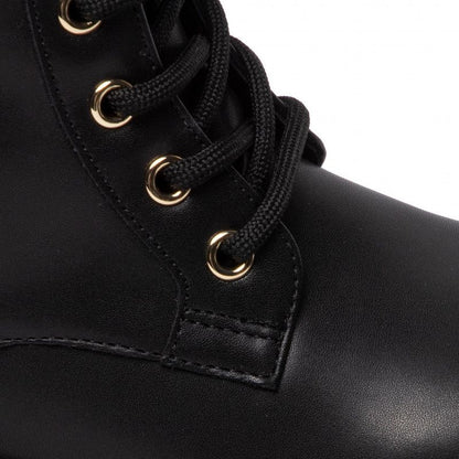 Black Artificial Leather Boot
