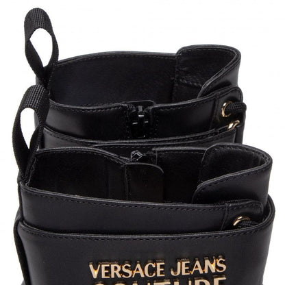 Black Artificial Leather Boot