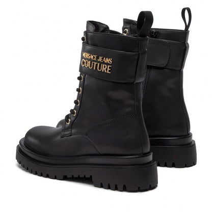 Black Artificial Leather Boot