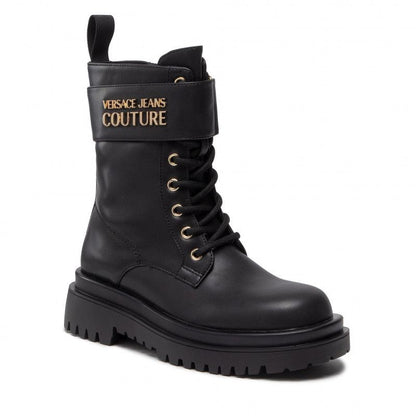 Black Artificial Leather Boot