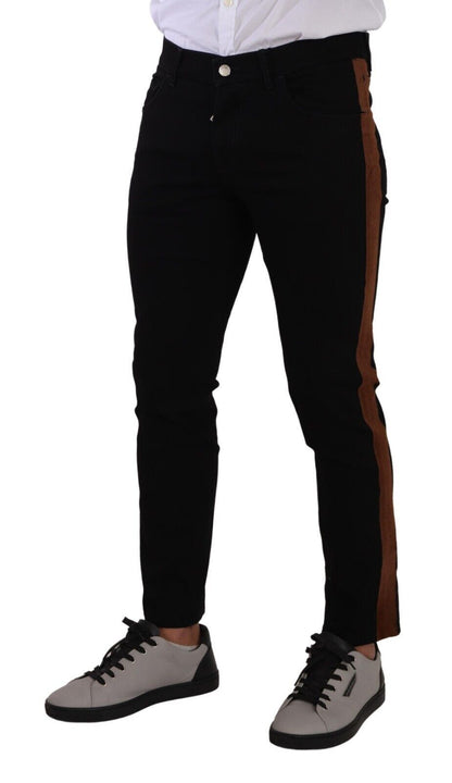 Black Cotton Stretch Skinny Denim Jeans
