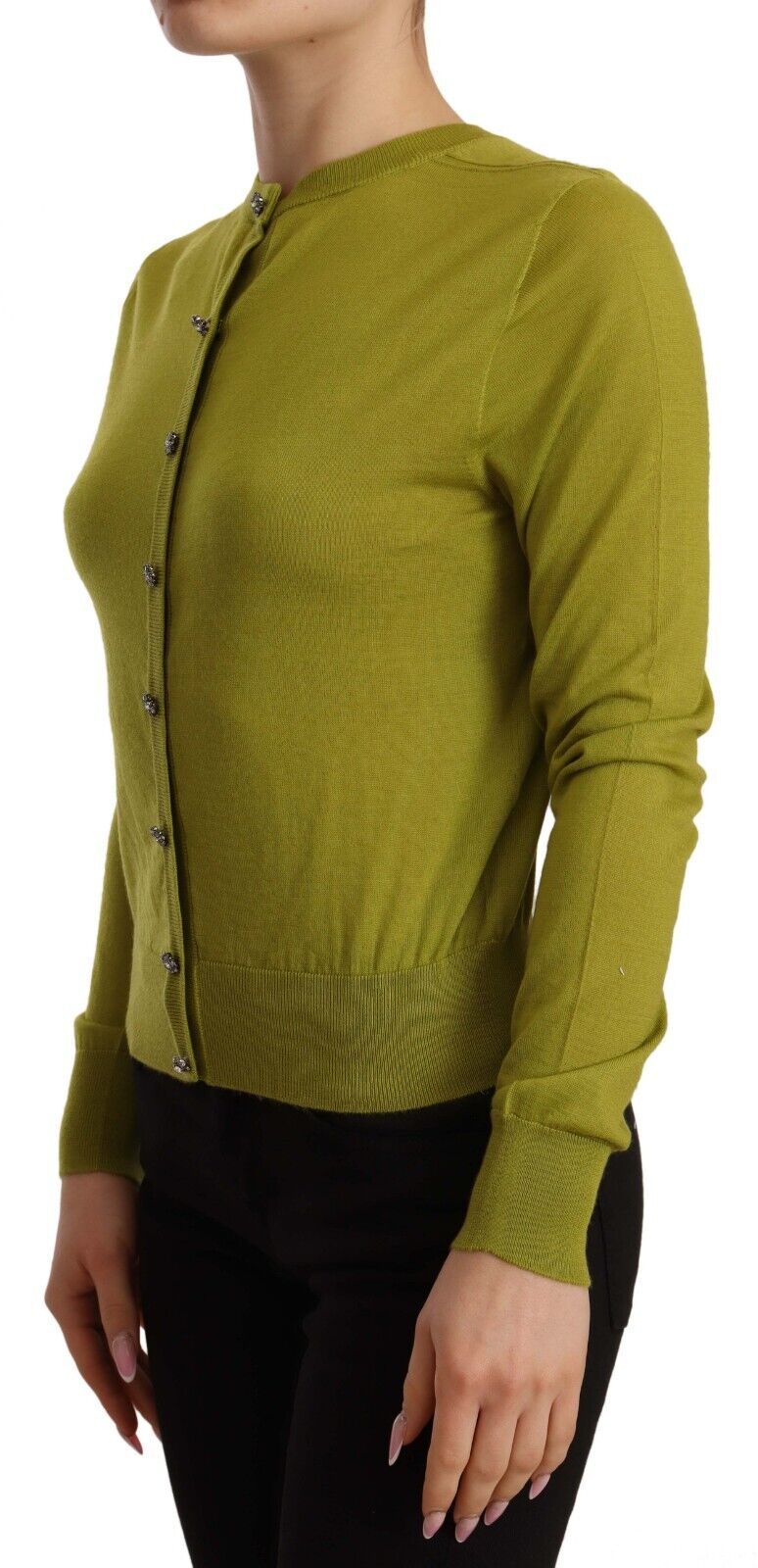 Apple Green Cashmere Buttons Cardigan Sweater