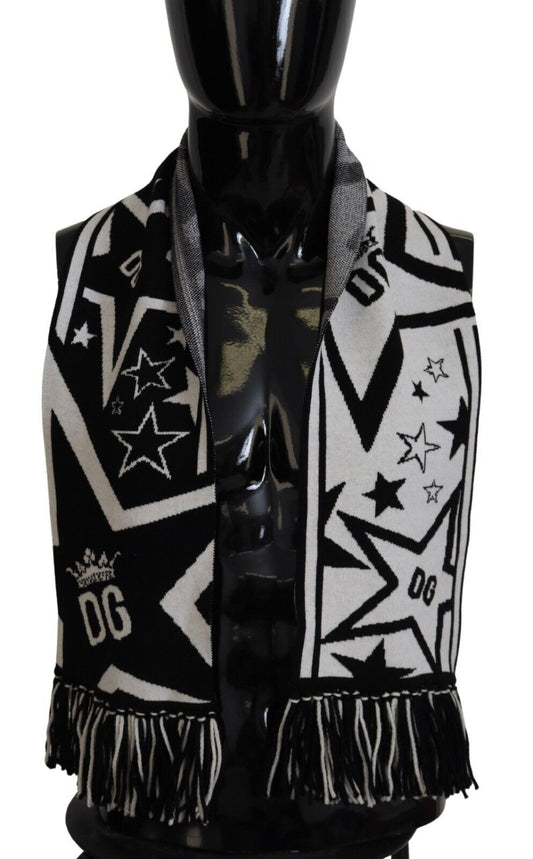 White Black DG Star Neck Wrap Shawl Scarf