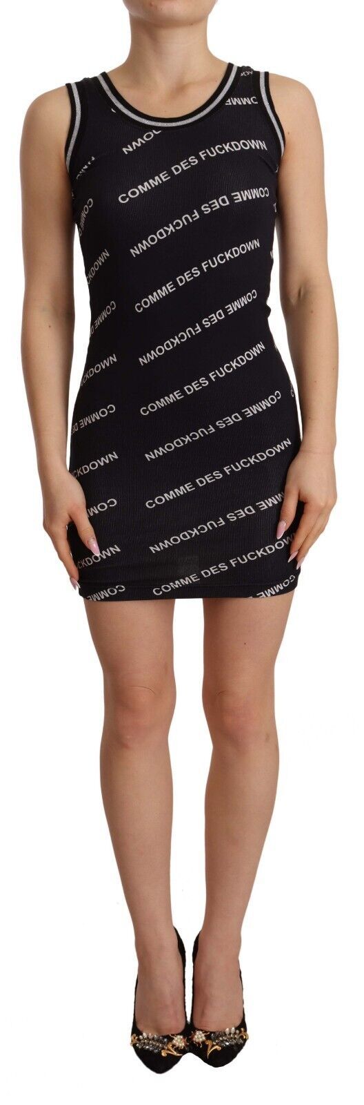 Black Cotton Sleeveless Bodycon Mini Dress