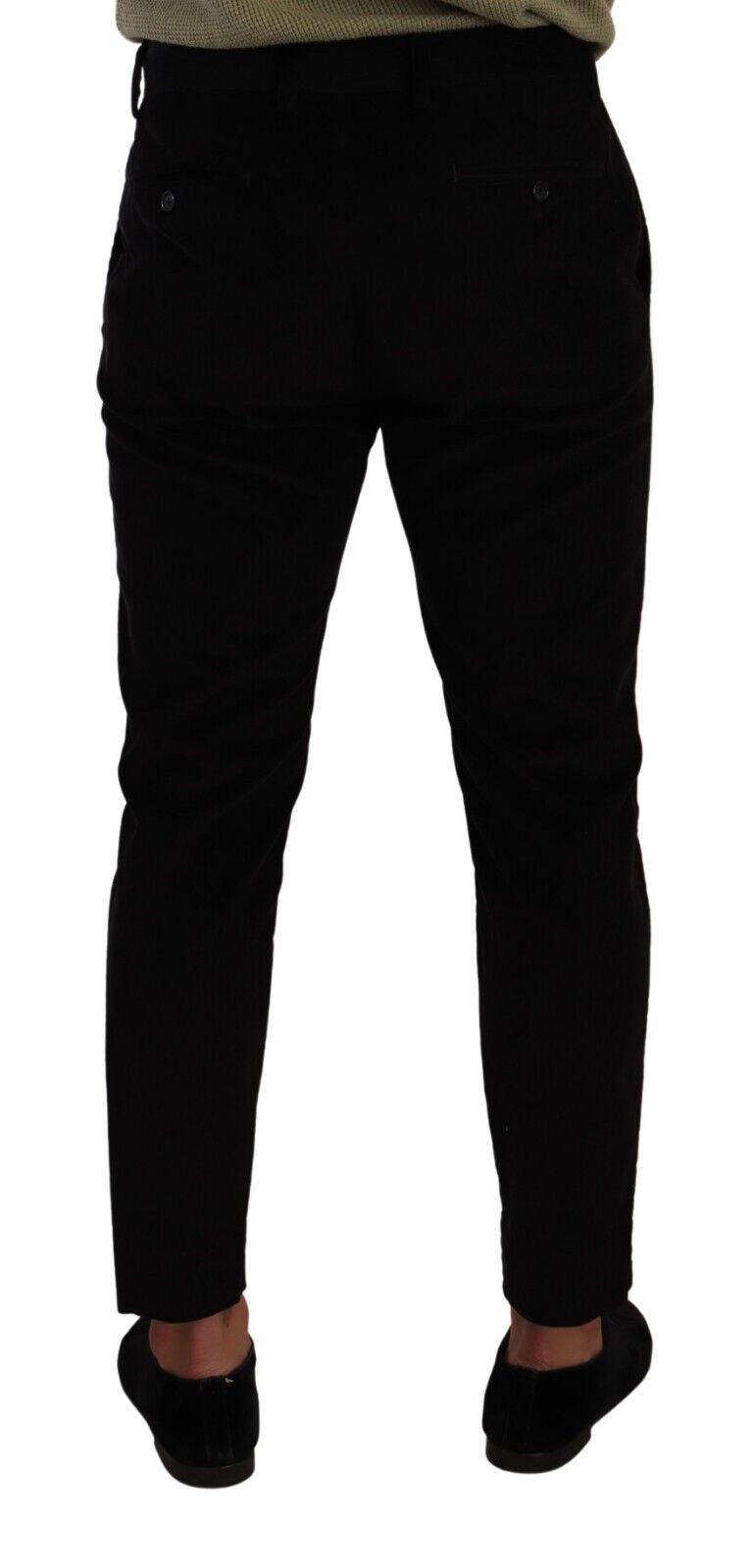 Black Cotton Corduroy Skinny Trouser Pants