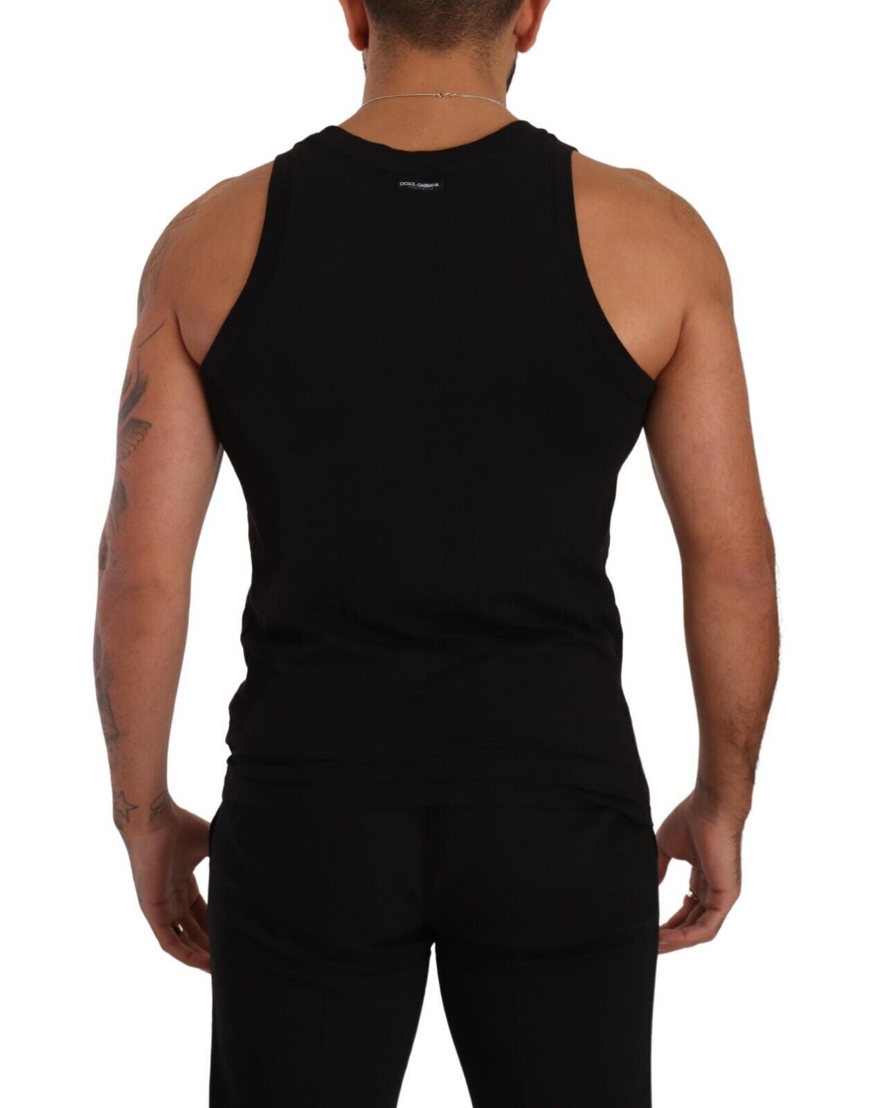 Black Cotton Sleeveless Tank T-shirt Underwear