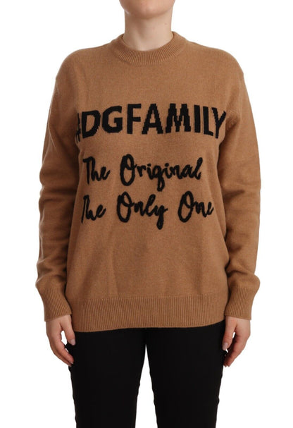 Beige Cashmere Crewneck #dgfamily Sweater