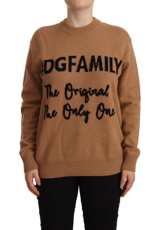 Beige Cashmere Crewneck #dgfamily Sweater