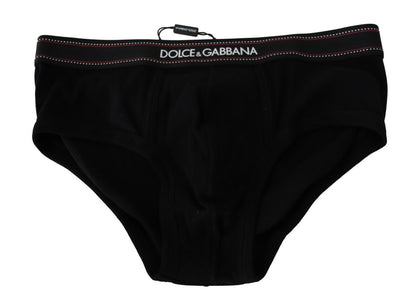 Black Cotton Stretch Slip Brando Brief Underwear