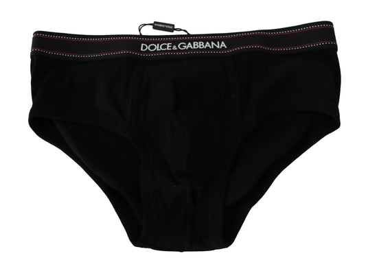 Black Cotton Stretch Slip Brando Brief Underwear