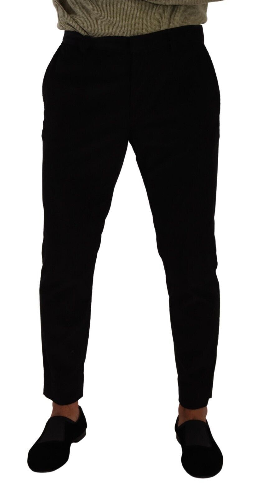 Black Cotton Corduroy Skinny Trouser Pants