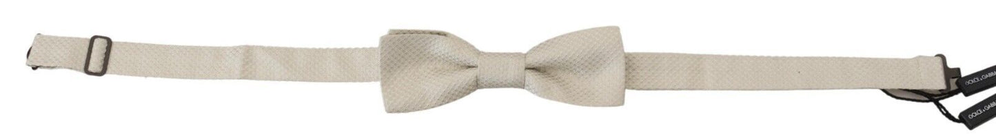 White Necktie Adjustable Men Accessory Silk Bow Tie