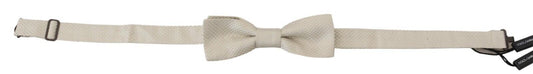 White Necktie Adjustable Men Accessory Silk Bow Tie