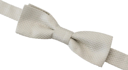 White Necktie Adjustable Men Accessory Silk Bow Tie