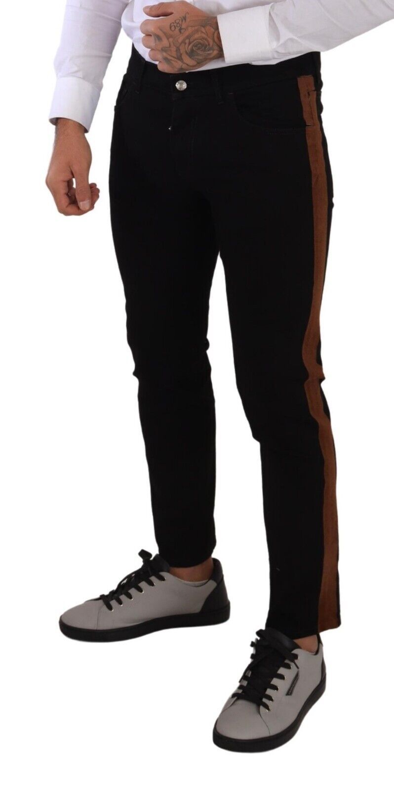 Black Cotton Stretch Skinny Denim Jeans