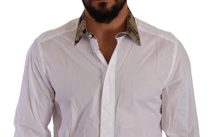 White GOLD Cotton Jacquard Long Sleeves Shirt