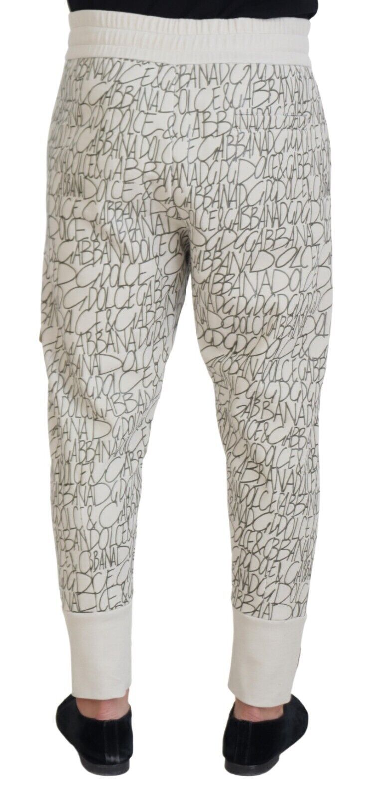 White DG Logo Pocket Print Men Trouser Pants